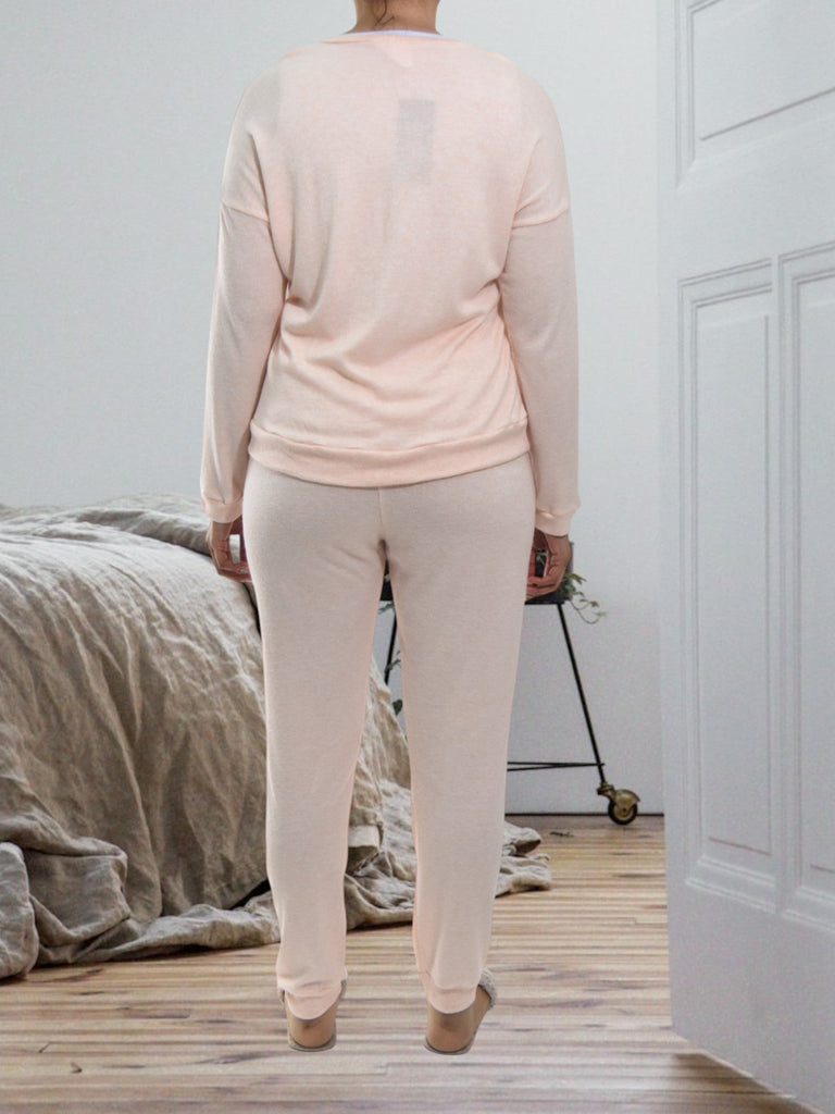 Ladies Printed Peach Pyjama Set - Colour Stripe - StylePhase SA