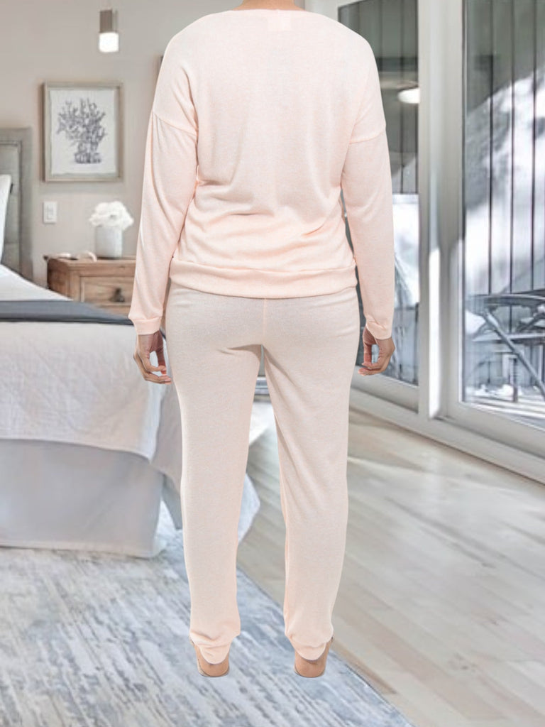 Ladies Printed Peach Pyjama Set - Life - StylePhase SA
