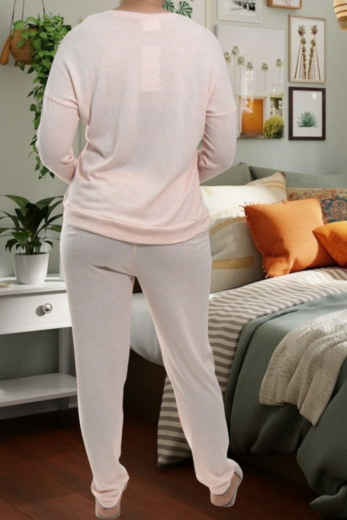 Ladies Printed Peach Pyjama Set - Love Everyday - StylePhase SA