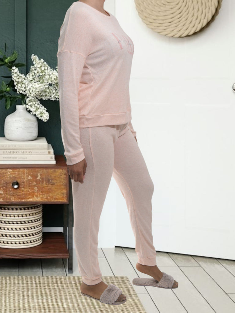 Ladies Printed Peach Pyjama Set - Paris - StylePhase SA