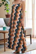 Ladies Printed Pocket Maxi Dress - Printed Green And Orange - StylePhase SA