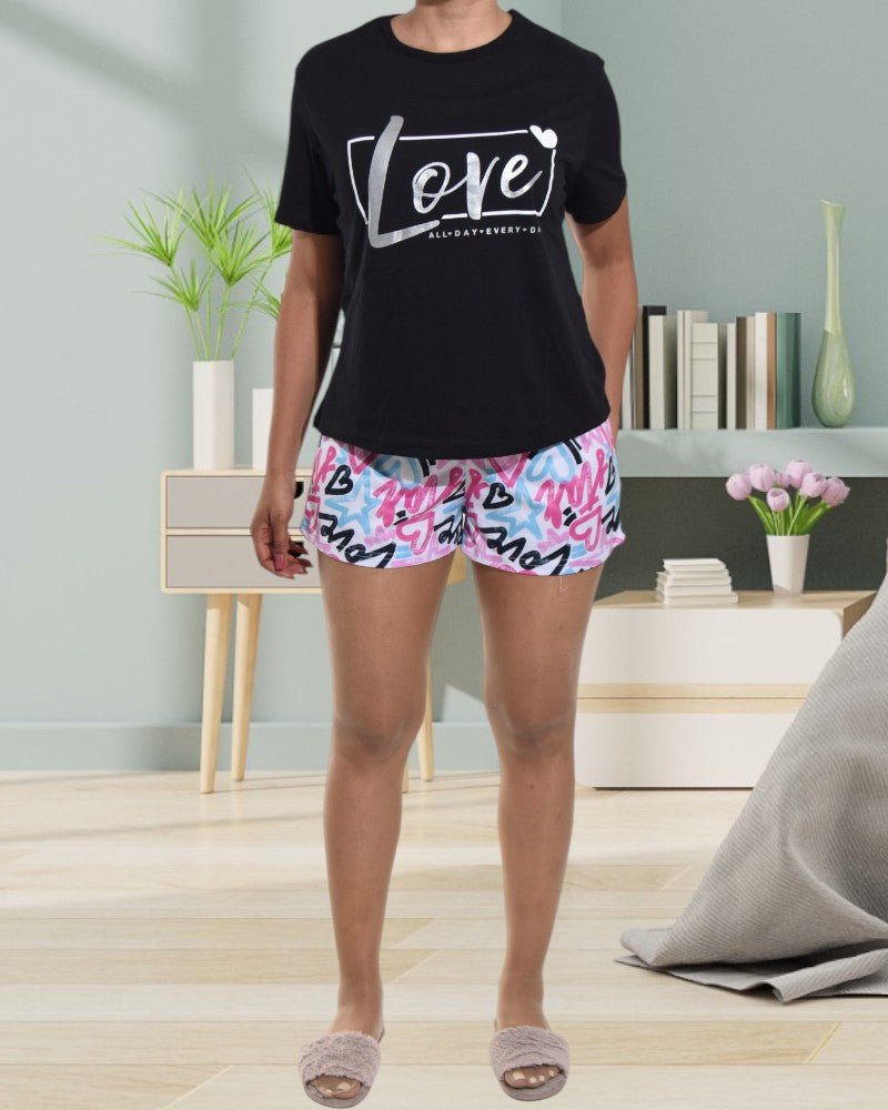 Ladies Printed Shorty Pyjama Set - StylePhase SA