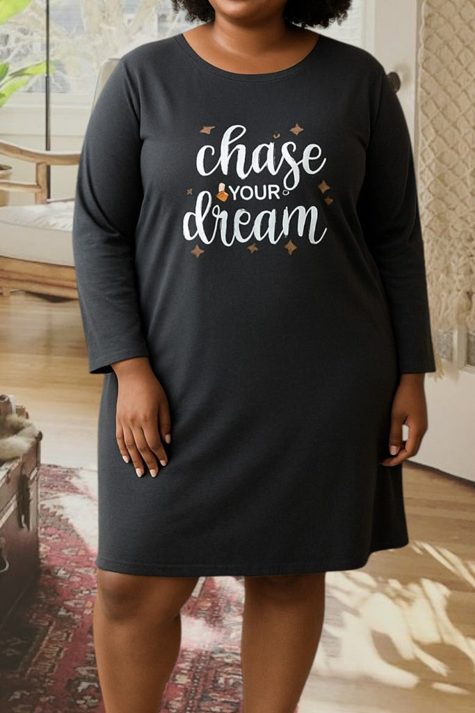 Ladies Printed Sleep Shirt - Chase Your Dreams - StylePhase SA