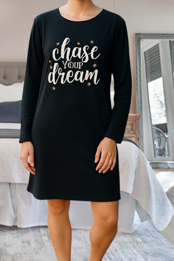 Ladies Printed Sleep Shirt - Chase Your Dreams - StylePhase SA