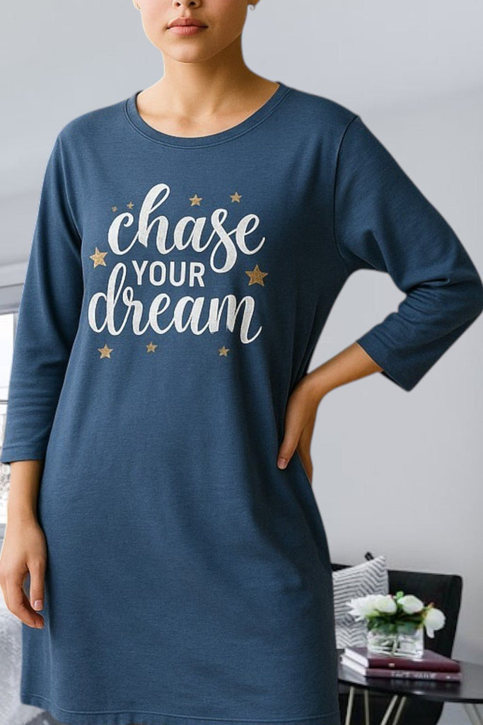 Ladies Printed Sleep Shirt - Chase Your Dreams - StylePhase SA