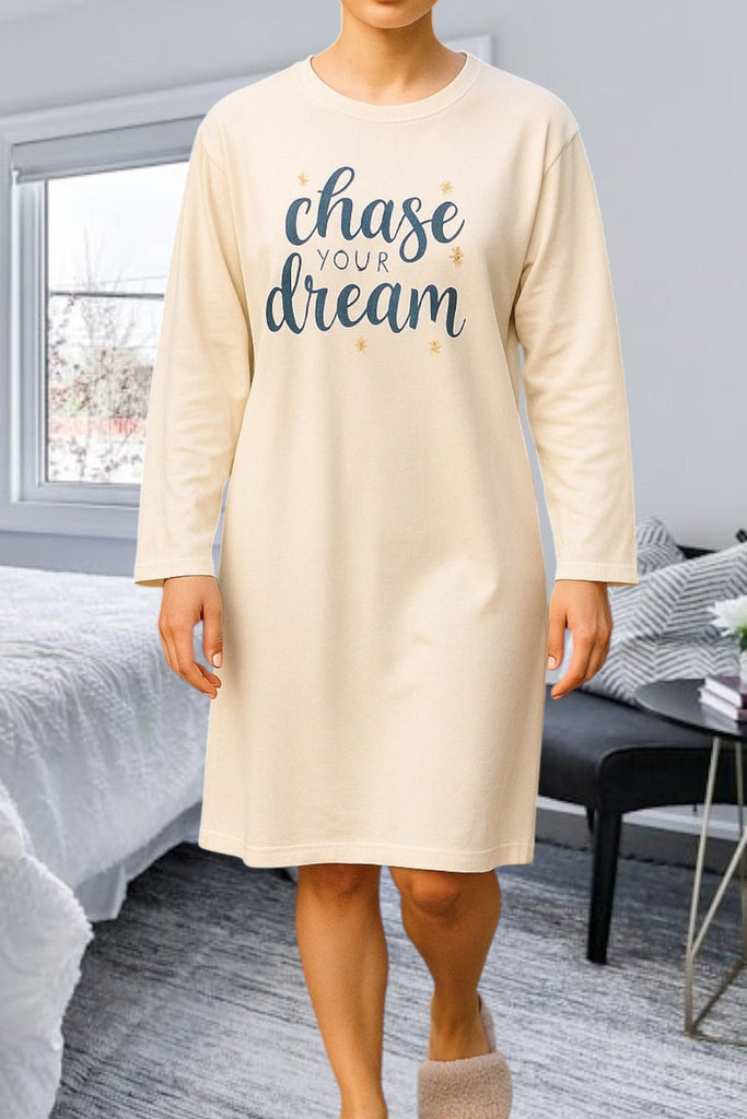 Ladies Printed Sleep Shirt - Chase Your Dreams - StylePhase SA