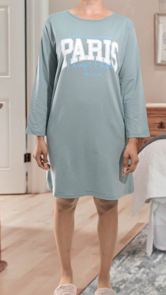 Ladies Printed Sleep Shirt - Sage Paris - StylePhase SA