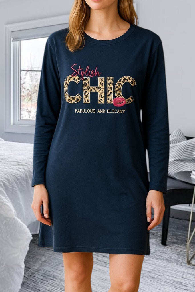 Ladies Printed Sleep Shirt - Style Chic - StylePhase SA