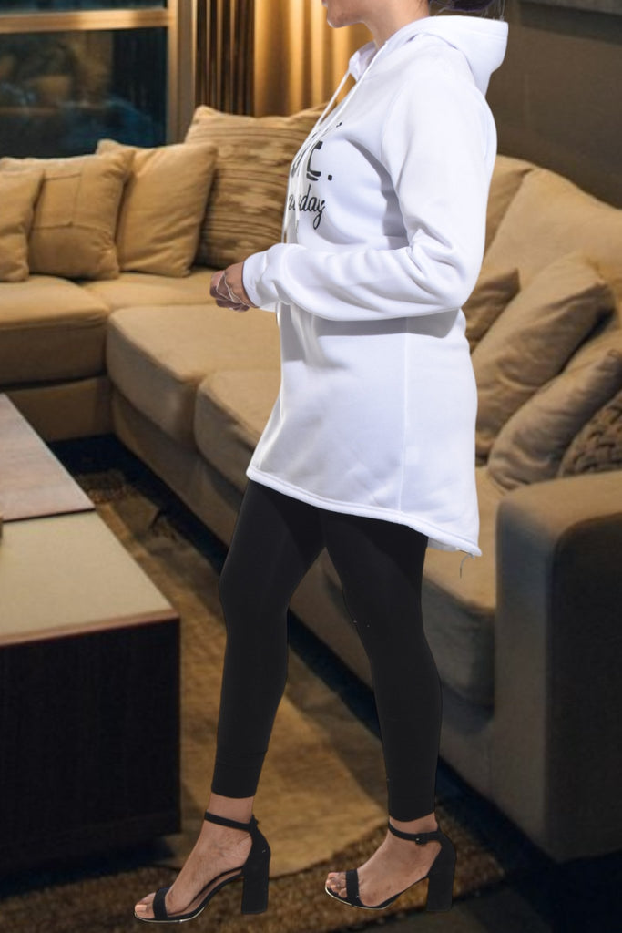 Ladies Printed White Hoody Dress Top - StylePhase SA