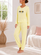 Ladies Printed Yellow Pj Set -Amour - StylePhase SA