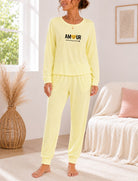 Ladies Printed Yellow Pj Set -Amour - StylePhase SA