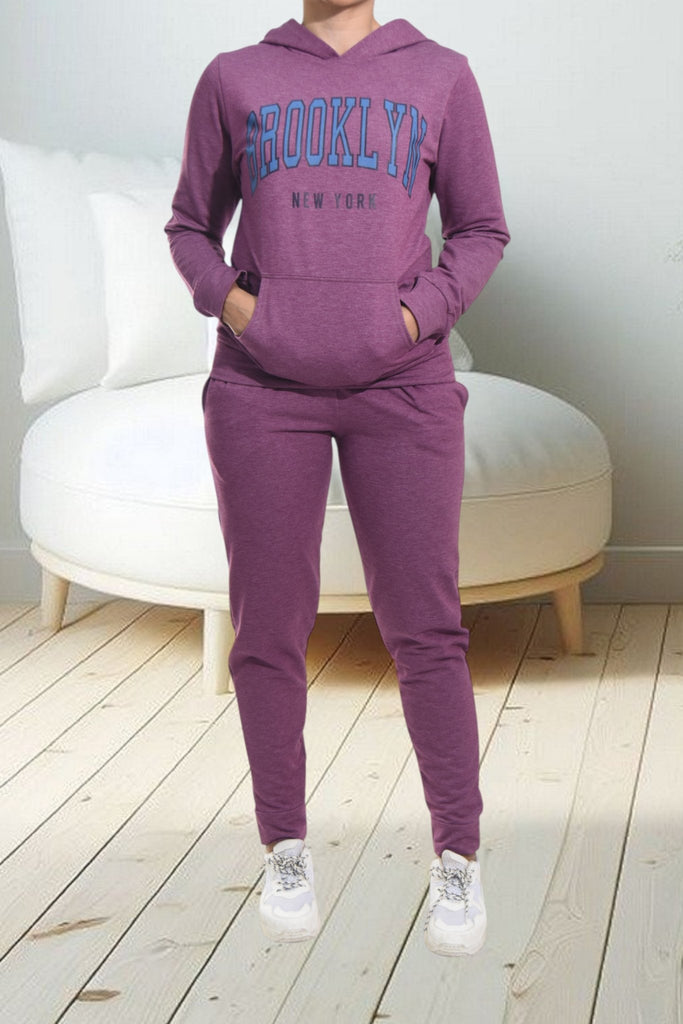 Ladies Purple Brooklyn Tracksuit Set - StylePhase SA