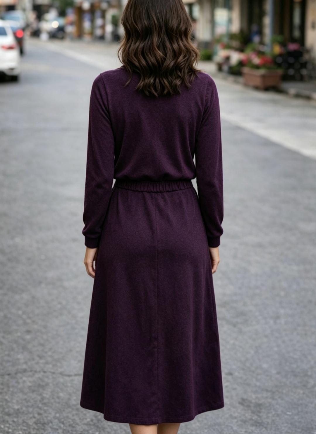 Ladies Purple Cowl 2Pce Skirt Set - StylePhase SA