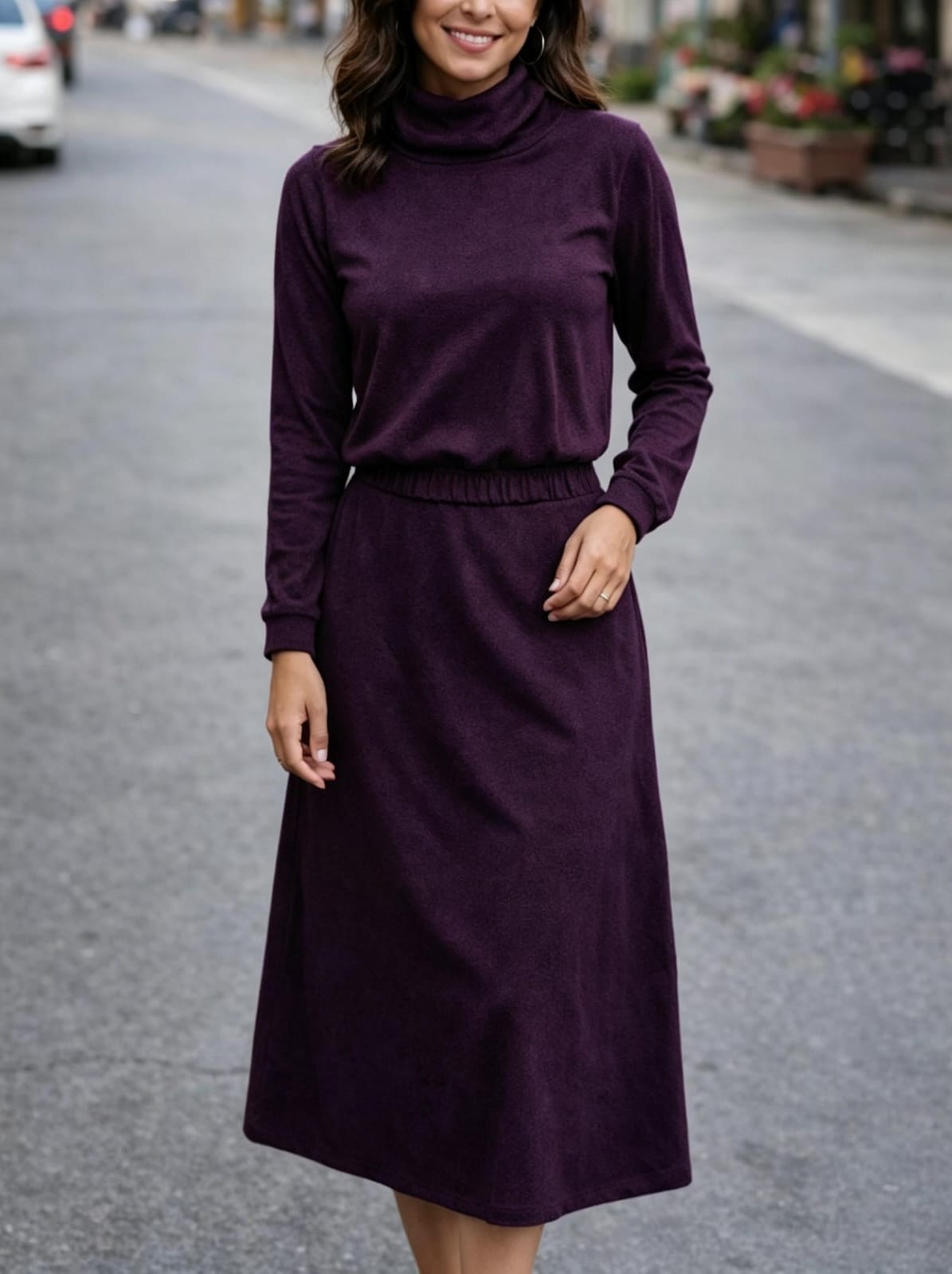 Ladies Purple Cowl 2Pce Skirt Set - StylePhase SA