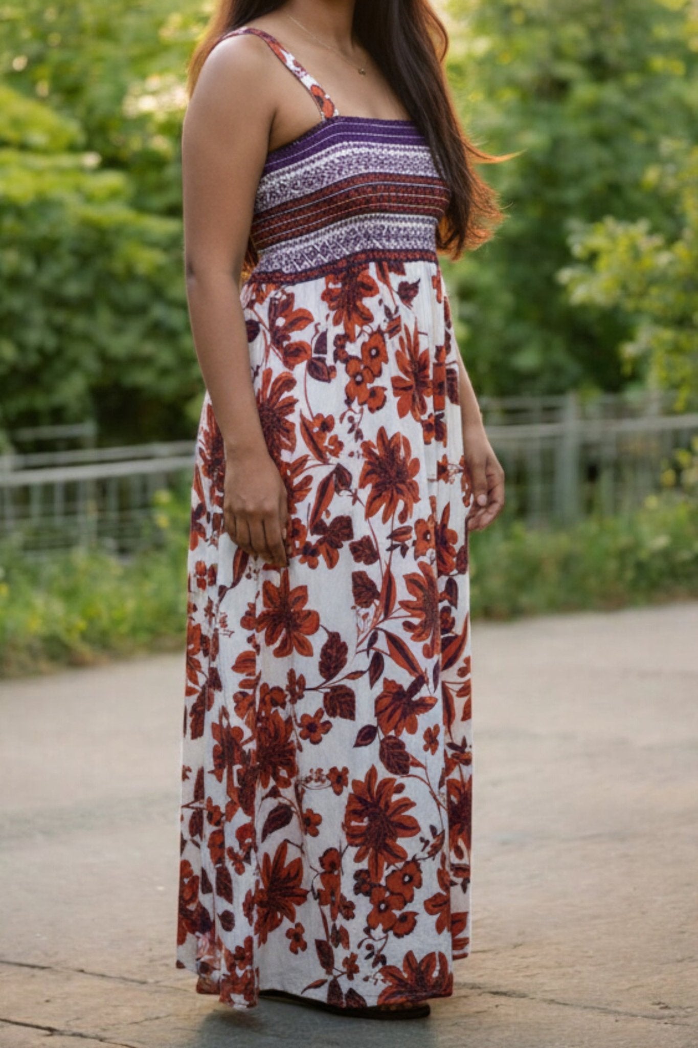 Ladies Purple Floral Strappy Dress - StylePhase SA