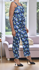 Ladies Purple Floral Tie Front Jumpsuit - StylePhase SA