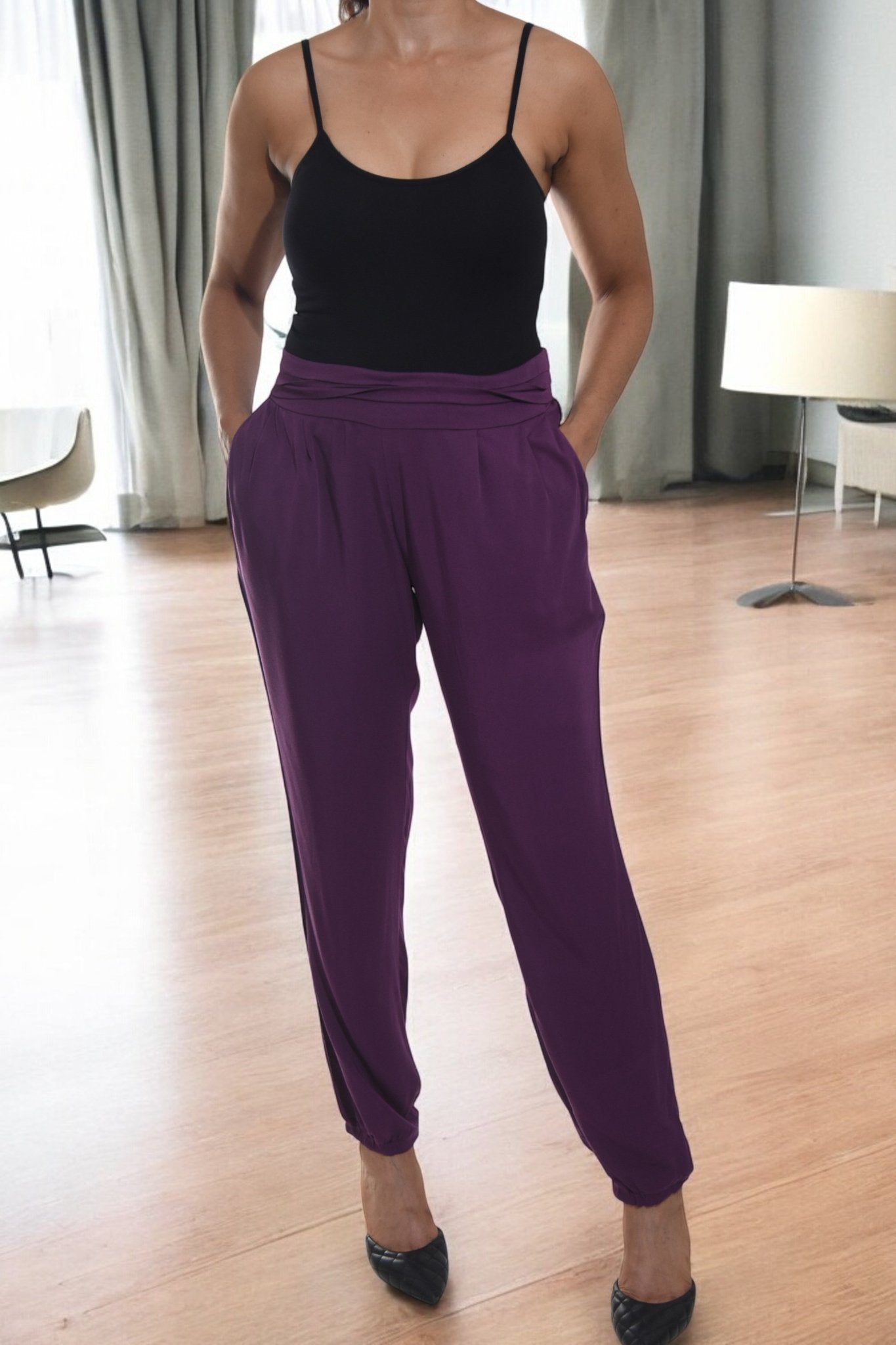 Ladies Purple Pocket Pants - StylePhase SA