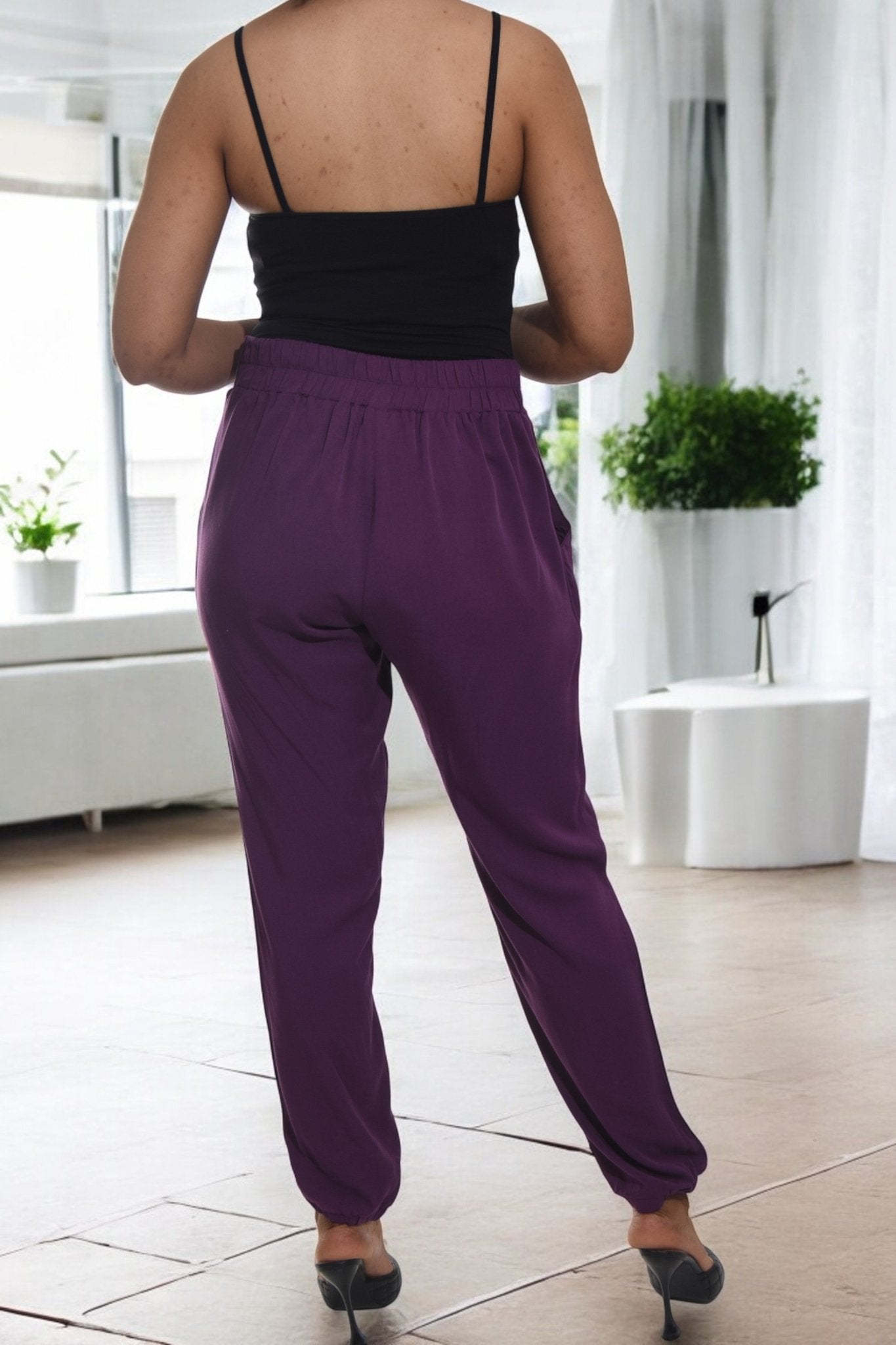 Ladies Purple Pocket Pants - StylePhase SA
