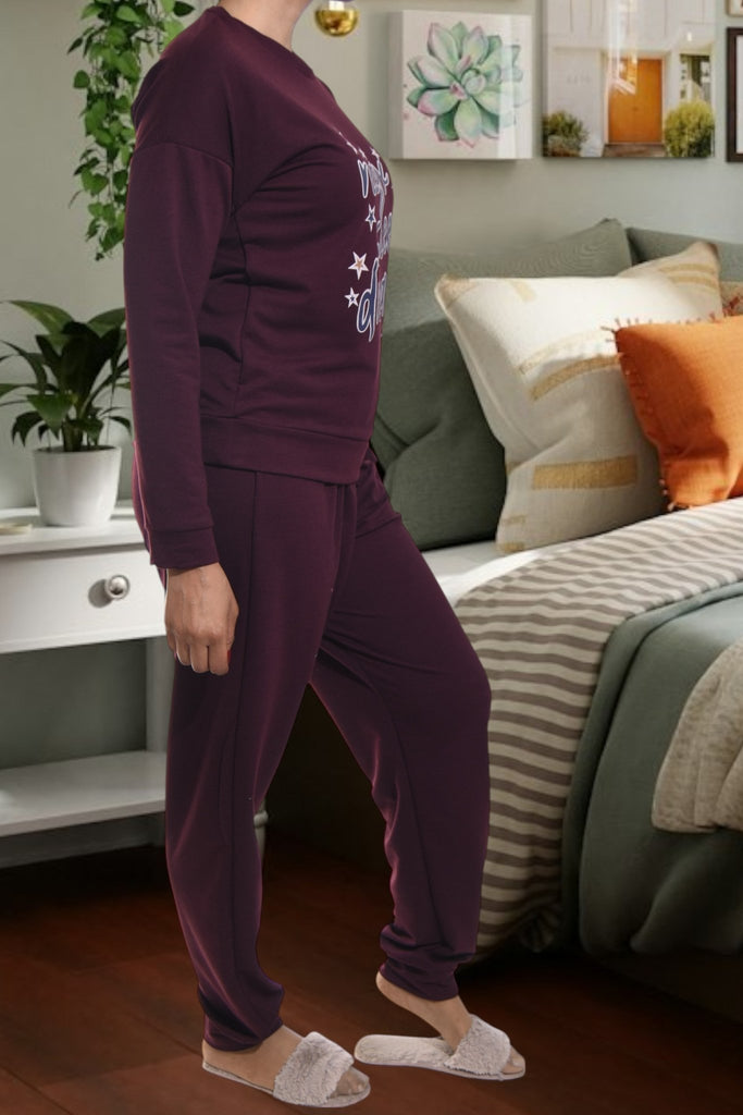 Ladies Purple Printed Pj Set - StylePhase SA