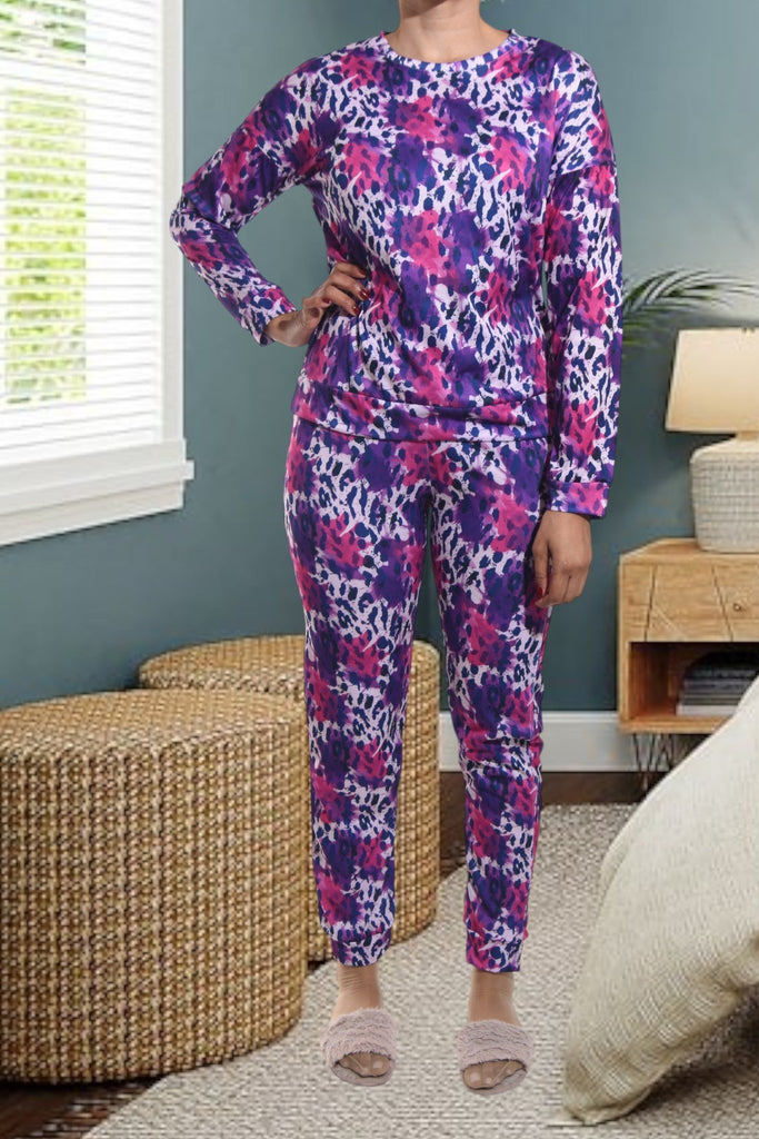 Ladies Purple Printed Pj Set - StylePhase SA
