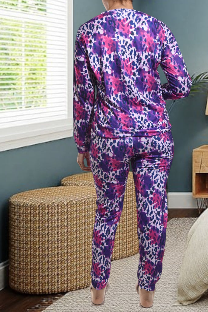 Ladies Purple Printed Pj Set - StylePhase SA