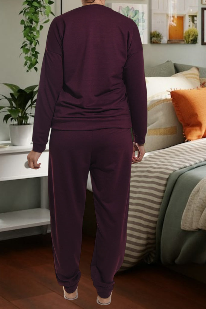 Ladies Purple Printed Pj Set - StylePhase SA