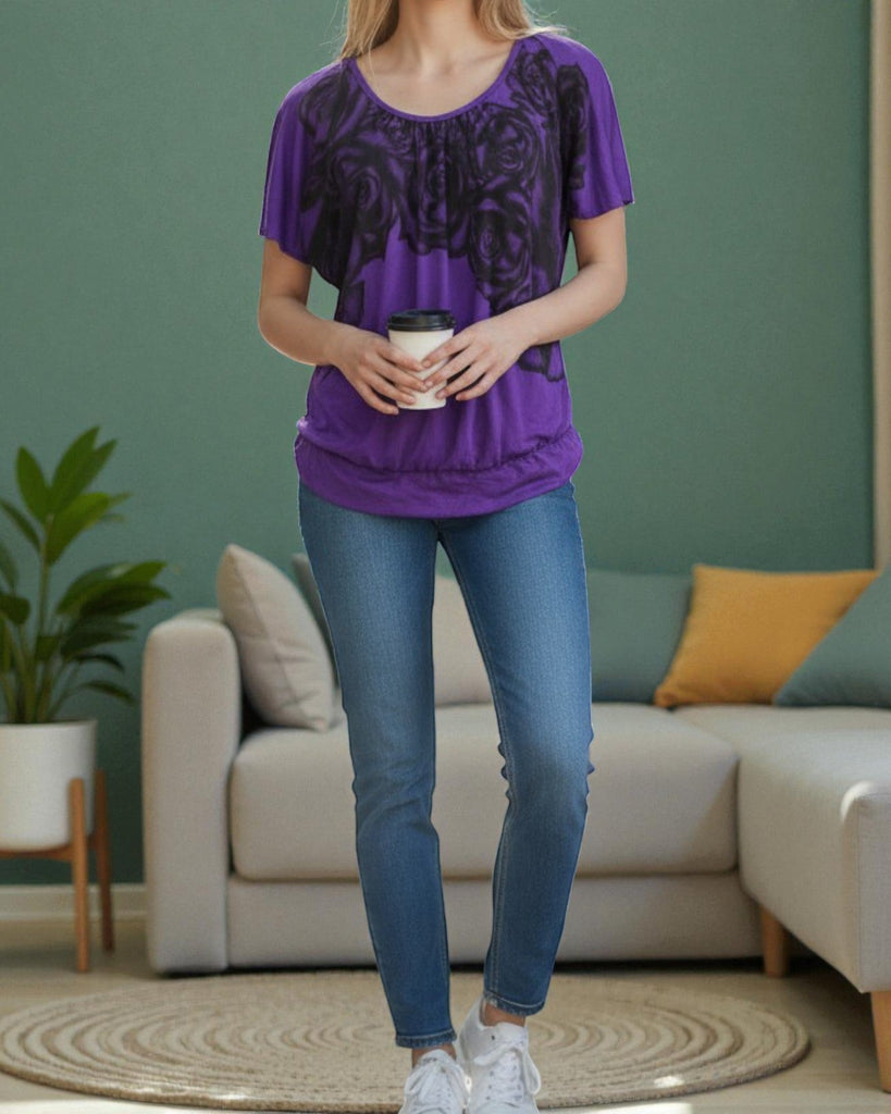 Ladies Purple Printed Top - StylePhase SA