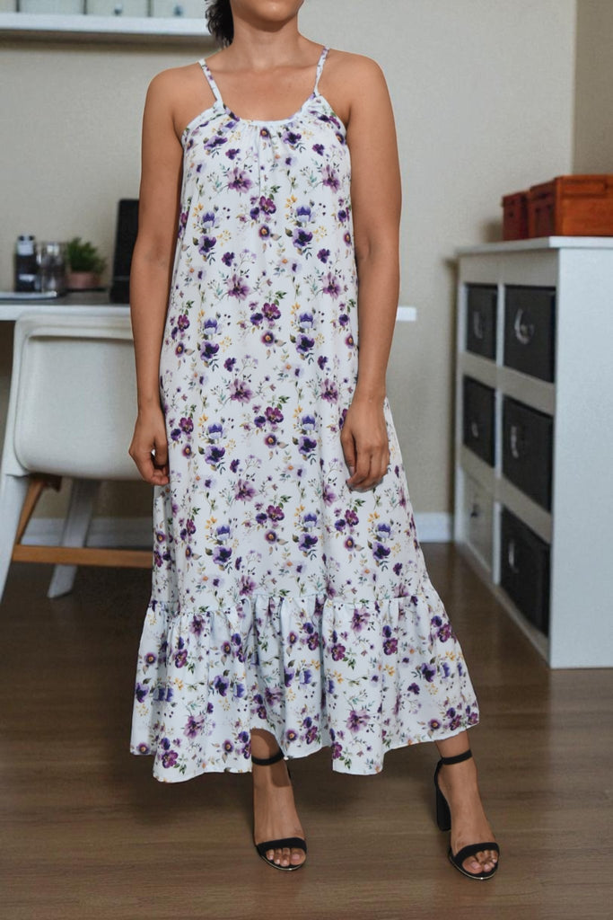 Ladies Purple Strappy Ruffle End Dress - StylePhase SA