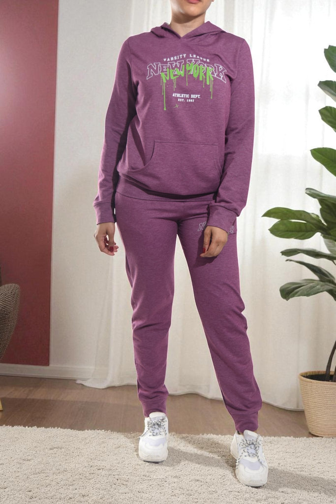 Ladies Purple Tracksuit Set - New York - StylePhase SA