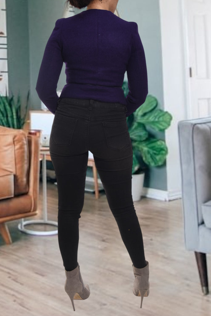 Ladies Purple Zip Crop Jacket - StylePhase SA