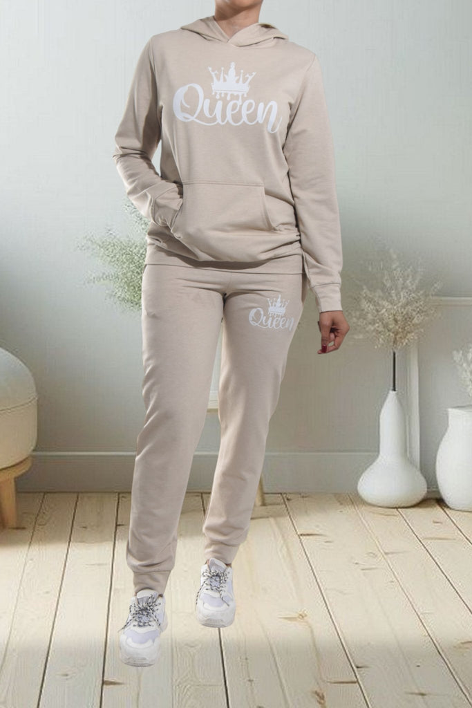 Ladies Queen Printed Color Tracksuit Set - StylePhase SA