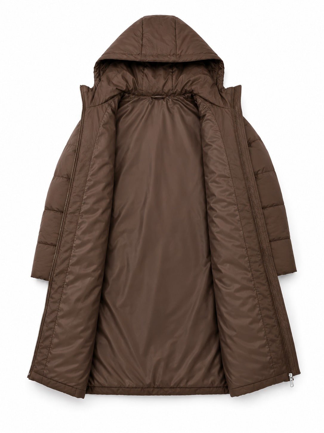 Ladies Quilted Brown Lined Puffer Jacket - StylePhase SA