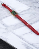 Ladies Rectangular Red Strap Watch - StylePhase SA