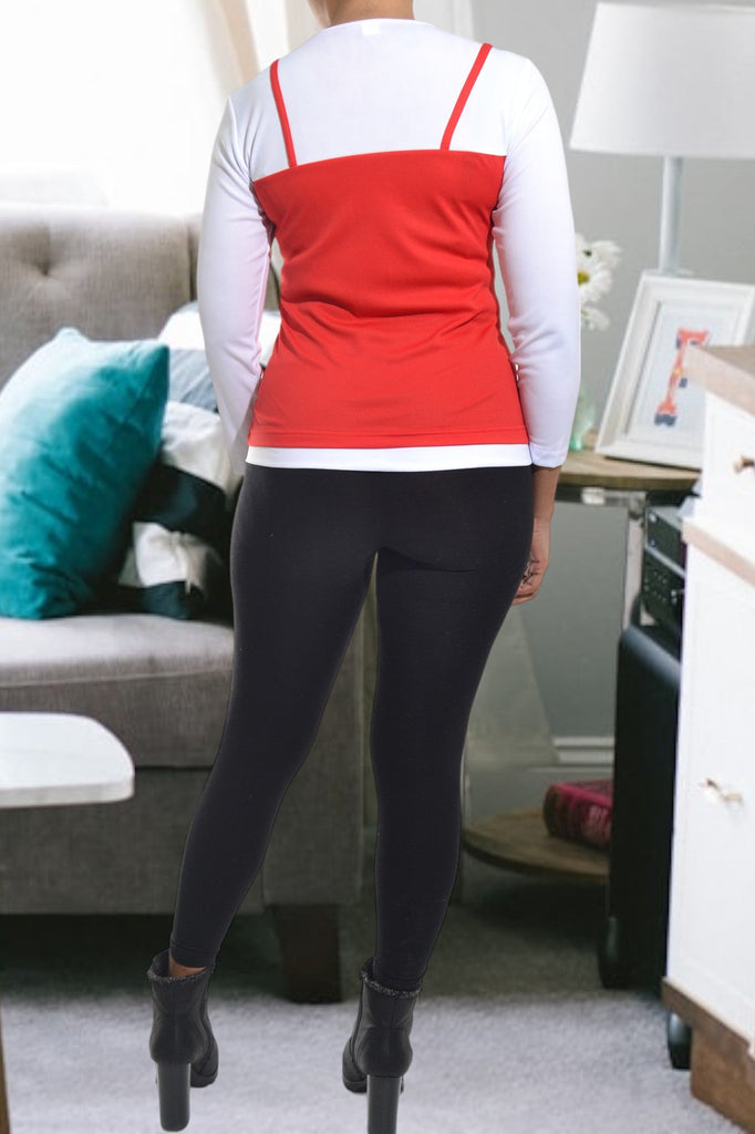 Ladies Red 2 in 1 Top - StylePhase SA