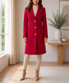 Ladies Red 3 Button Melton Coat - StylePhase SA