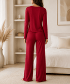 Ladies Red Bow Detail Long Sleeve Pyjama Set - StylePhase SA