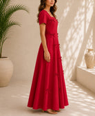 Ladies Red Bow Pocket Dress- New Feeling - StylePhase SA