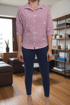 Ladies Red Button Front Shirt - StylePhase SA