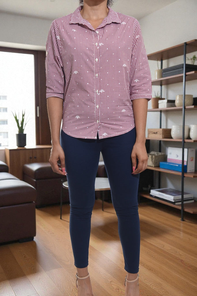 Ladies Red Button Front Shirt - StylePhase SA