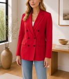 Ladies Red Button Lined Blazer - StylePhase SA