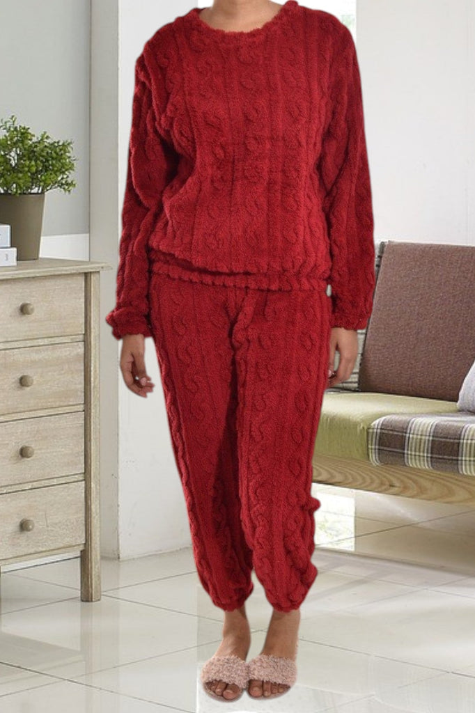 Ladies Red Cuffed Pj Set - StylePhase SA