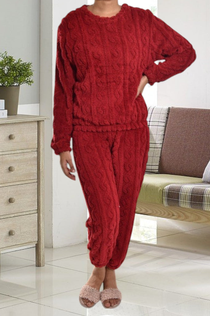 Ladies Red Cuffed Pj Set - StylePhase SA