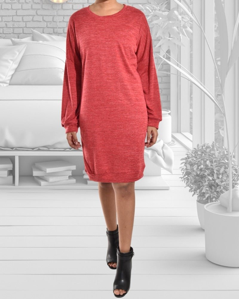 Ladies Red Drop Shoulder Dress - StylePhase SA