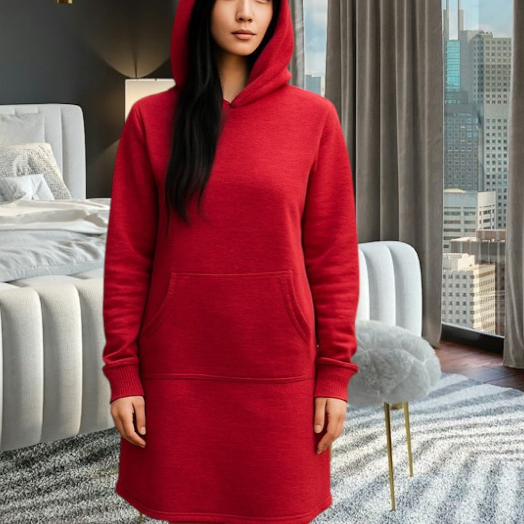 Ladies Red Fleece Sleep Shirt - StylePhase SA