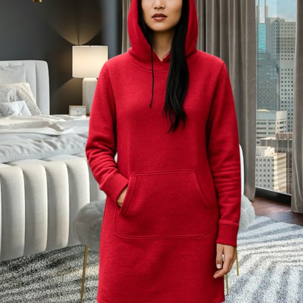 Ladies Red Fleece Sleep Shirt - StylePhase SA