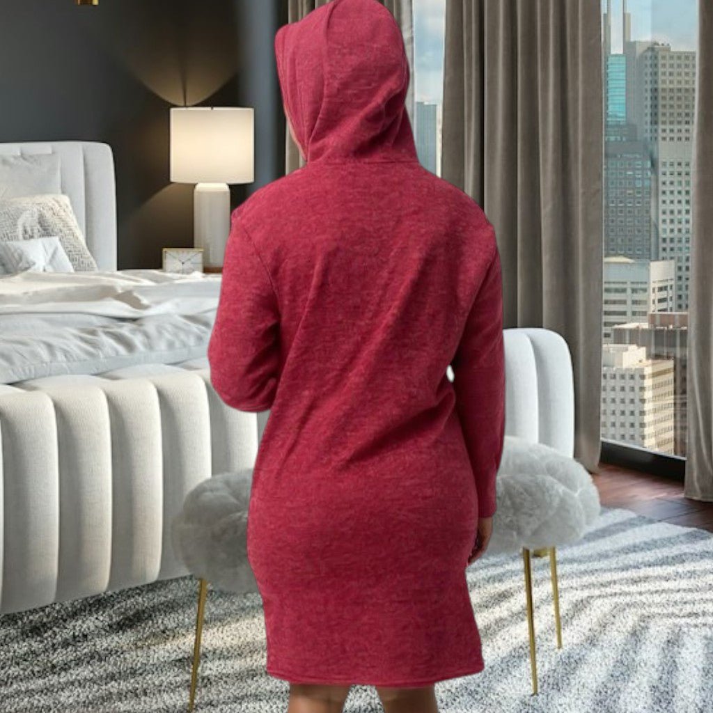 Ladies Red Fleece Sleep Shirt - StylePhase SA