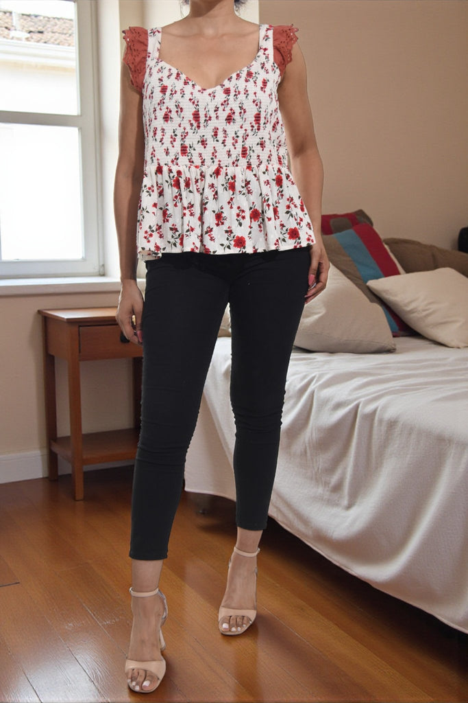 Ladies Red Floral Curve Plus Top - StylePhase SA