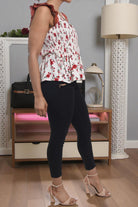 Ladies Red Floral Curve Plus Top - StylePhase SA