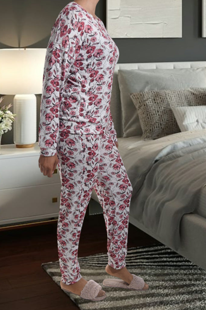 Ladies Red Floral Pj Set - StylePhase SA