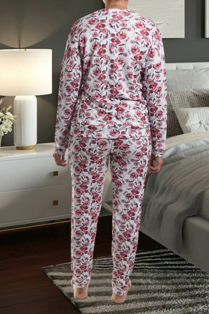 Ladies Red Floral Pj Set - StylePhase SA